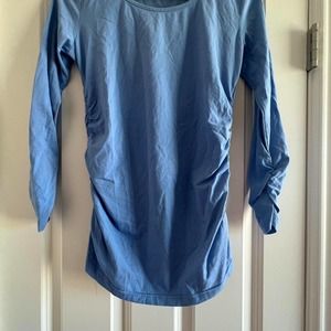 Denim blue dream long-sleeved ruched top
